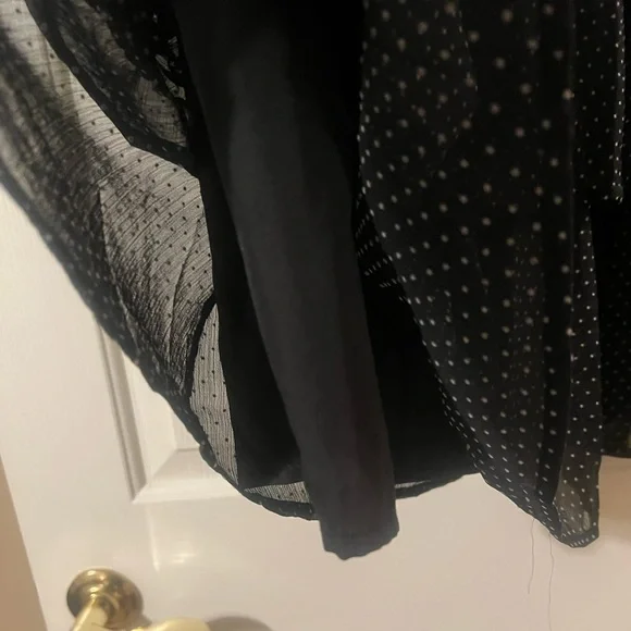 NWOT J. Crew Women’s Black and White Polka Dot Tiered Mesh Midi Skirt Size XS - Picture 7 of 8